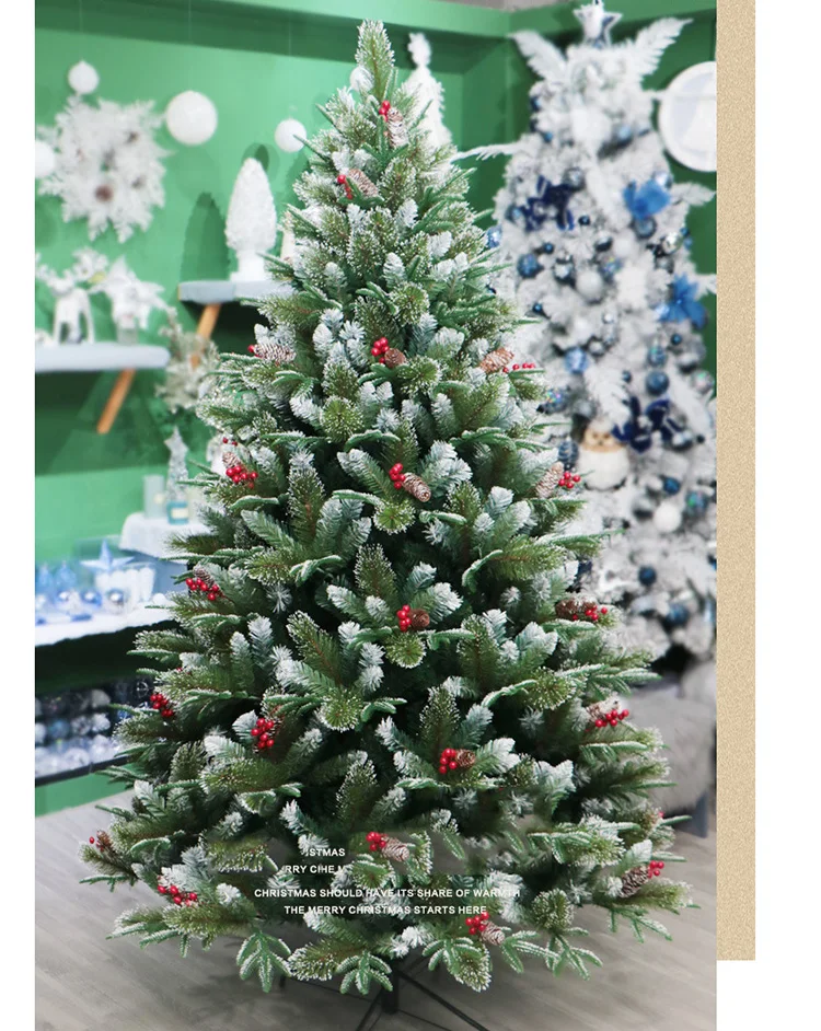 High-end Luxury PET PVC Mixed Christmas Tree with Pine Cone Needle For Christmas Decoration Ornaments