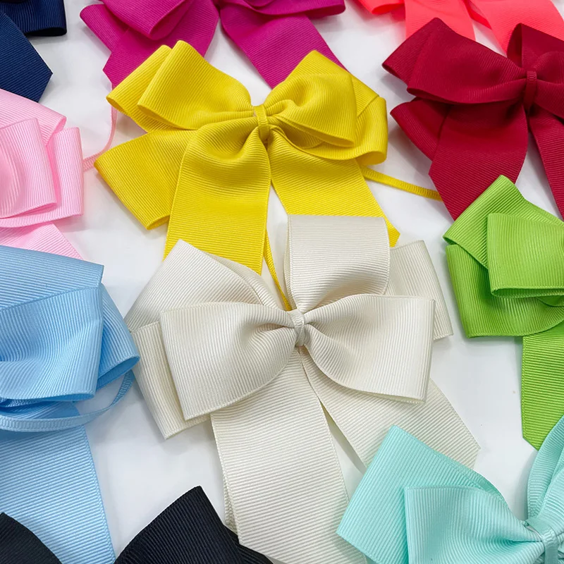 Custom Solid Color Grosgrain Ribbon Bow with Elastic Band