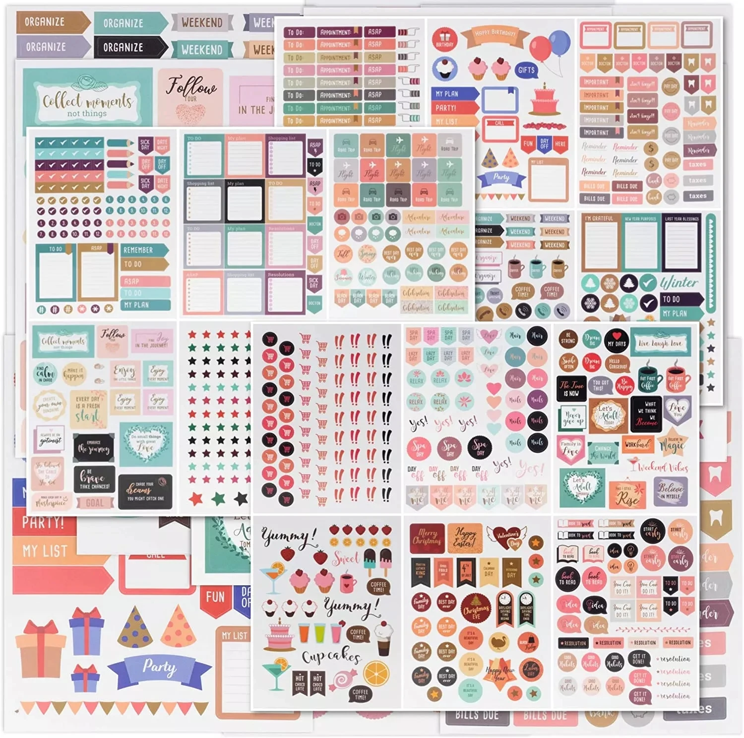 20 Sheets 974 Stickers 2022 Wholesale Daily Monthly Planners Stickers Sheets