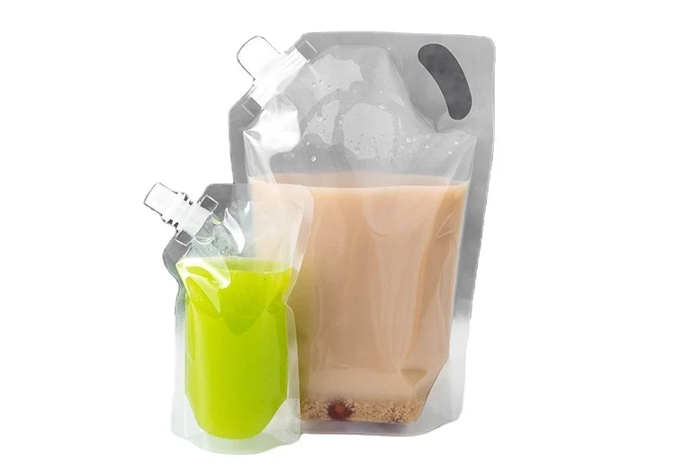 High food grade Custom printing or transparent plastic liquid beverage cold drink spout pouch packaging bag beverage pouch