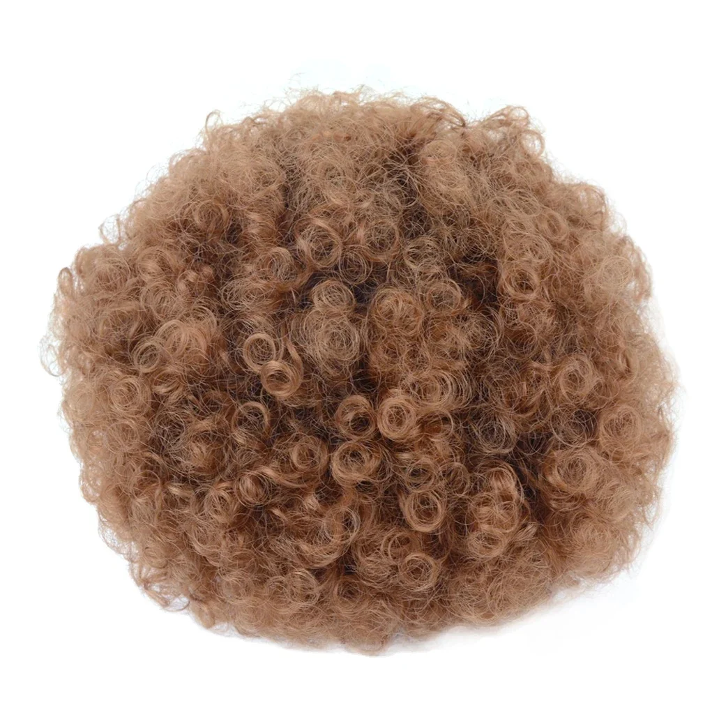 1 Pc Synthetic Hair Bun For Women Claw Clip Ponytail Fluffy Afro Short Hair Buns Hair Extension Hairpiece