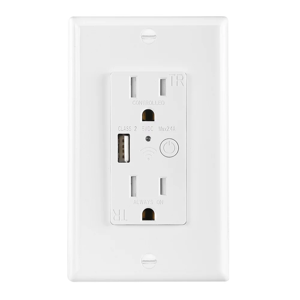 Американские стандартные розетки wi-fi Tuya, умная розетка с USB-портом