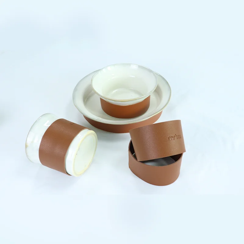 PU leather protective cover creative hand brewed coffee pot leather cover thermal insulation leather cover