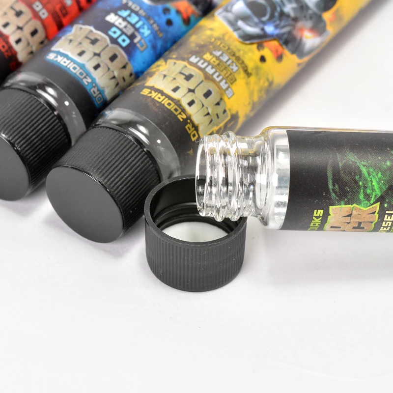 
Moonrock Pre-Rolled Empty Glass Tube Packaging Custom Labels Dankwoods Cork Top Holographic Stickers Pre Rolling Packaging 