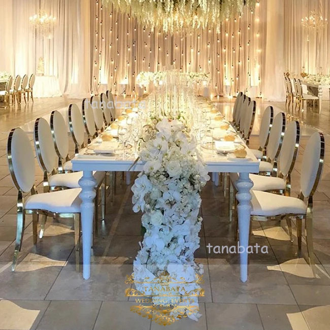 dubai wedding rectangle white mdf banquet table modern chinese restaurant furniture