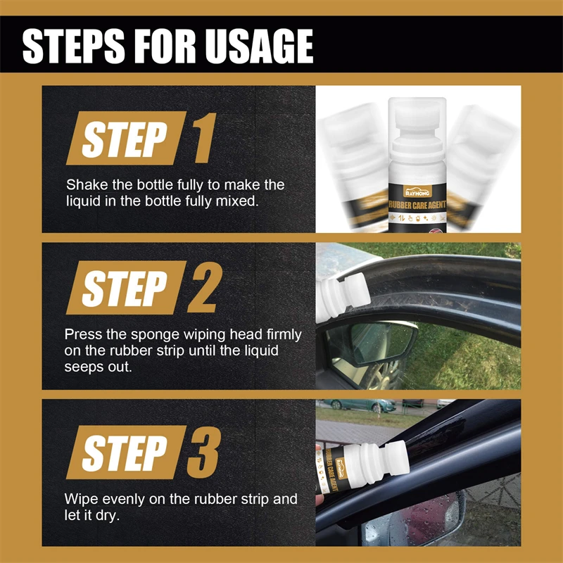 Rayhong 100ml rubber care agent car rubber strips cleaning brightening elasticity staying anti aging liquid for rubber parts