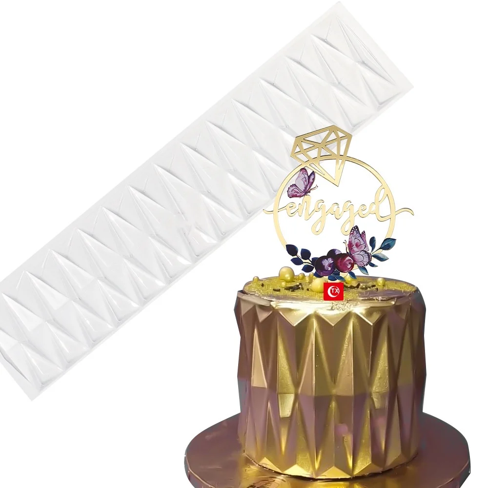 Acrylic Texture Silicone Cake Decorating Mold Clear Plastic Chocolate Fondant Stencil for Cake Art & Baking