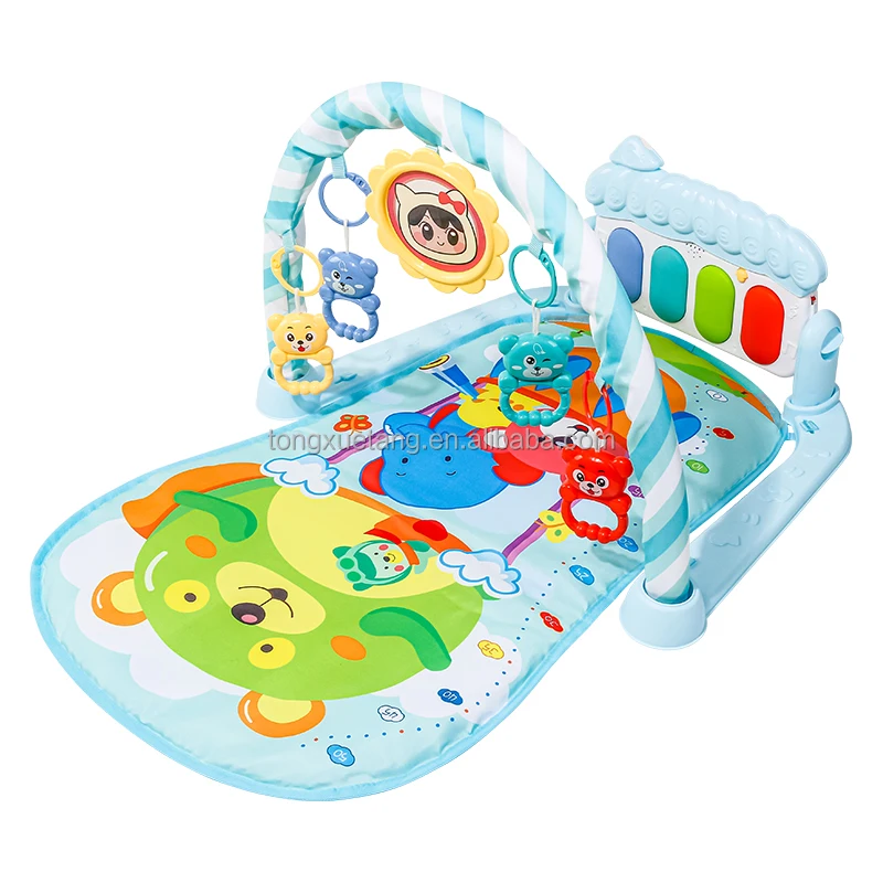 2024 Wholesale factory price music play piano game blanket baby fitness rack newborn baby  music game blanket baby play gym mats