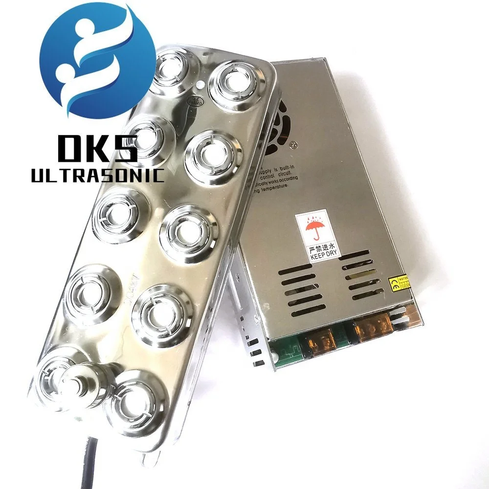 
10head 230W Industrial Ultrasonic Humidifier Fogger Mist Maker Atomizer and Power Supply 