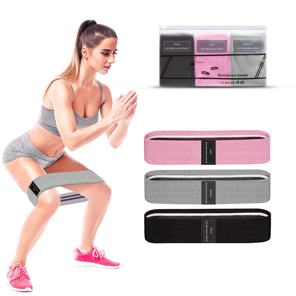 3 Piece Unisex Booty Band Hip Circle Loop Resistance Band Workout Exercise for Legs Thigh Glute Butt Squat Bands Non-slip Design