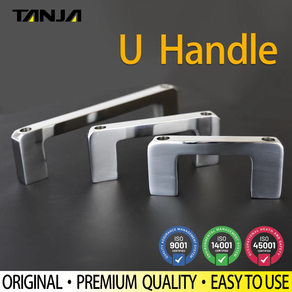Zinc Alloy U handle For Kitchenware Chrome plated (pearl chrome) Silver Pull Handle Bridge Handle For Machinery