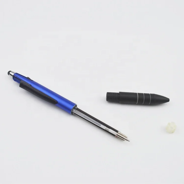 High Quality 4 In 1 Multicolor Ballpoint Pens 3 Colors Ball Pen 1 Automatic Pencil With screen touch stylus