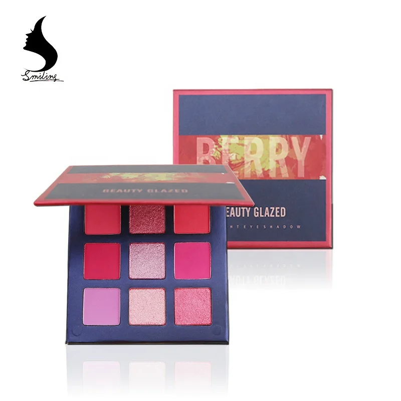 Beauty Glazed 9 Colors Blue Yellow Shimmer Party Romantic Color Eye Makeup Orange Color Piggment Eyeshadow