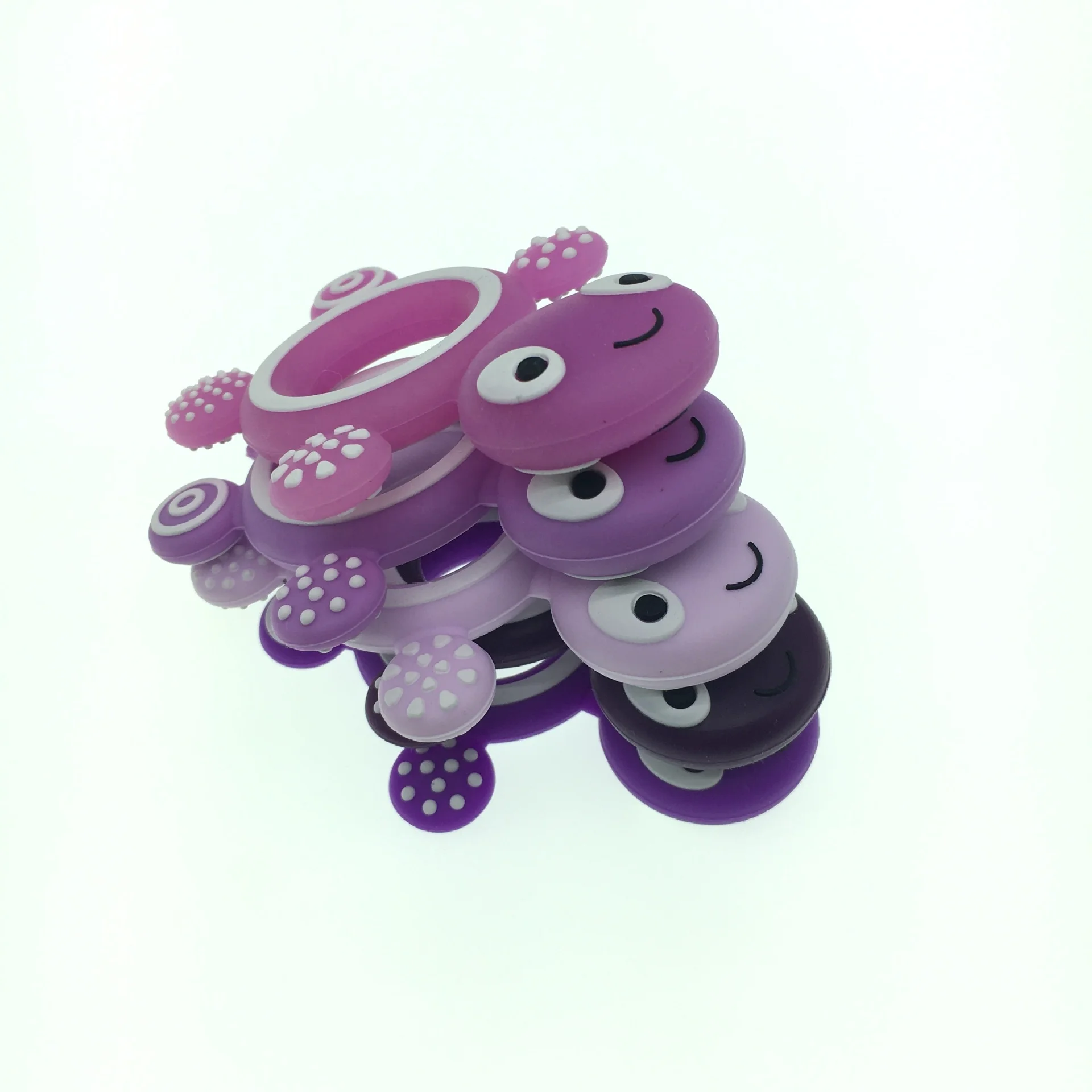 
Child Gift Non-Toxic BPA-Free colorful food grade turtle tortoise silicone baby teether ring training teething chew toys 