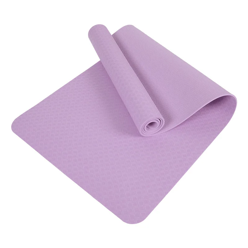 SHENGDE Free Sample Extra Thick Custom Print Logo Shape Color Rainbow Eco Friendly Pilates Pink Non Slip Purple 8mm TPE Yoga Mat