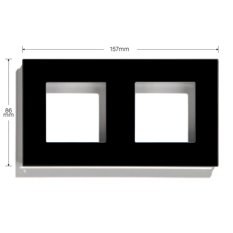 Sell Well 157 mm FR EU Type Double 2 hole Glass Light Switch Glass Frame