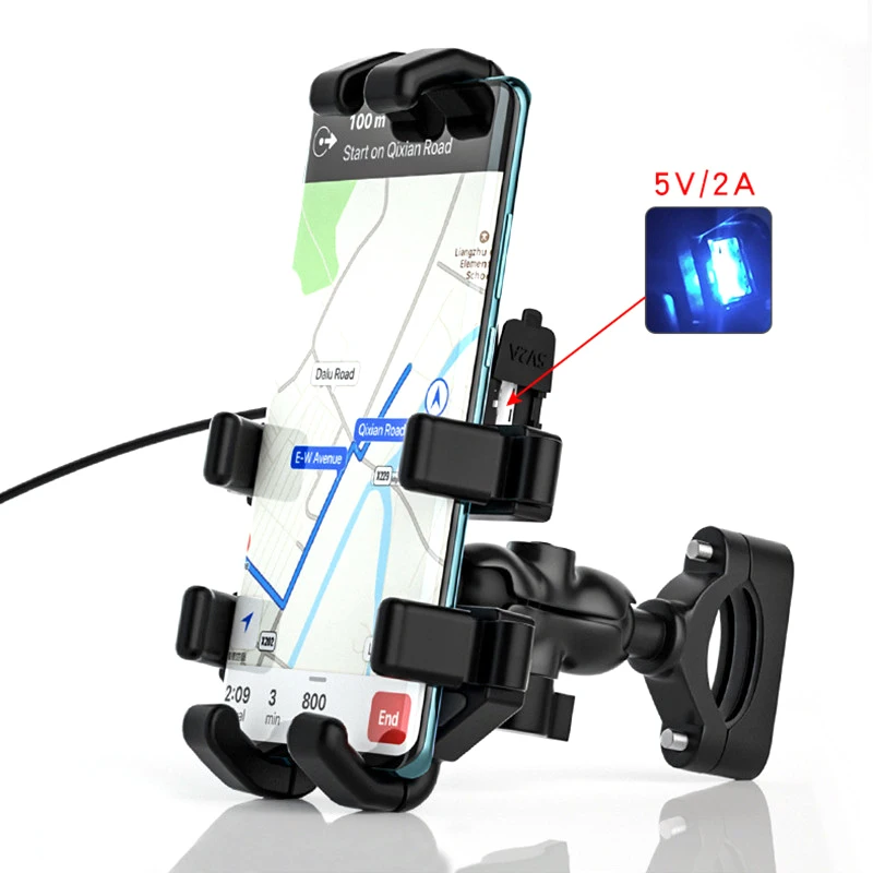 Multi-function 5V 2A motorcycle phone charger kit for 4-7' smartphone