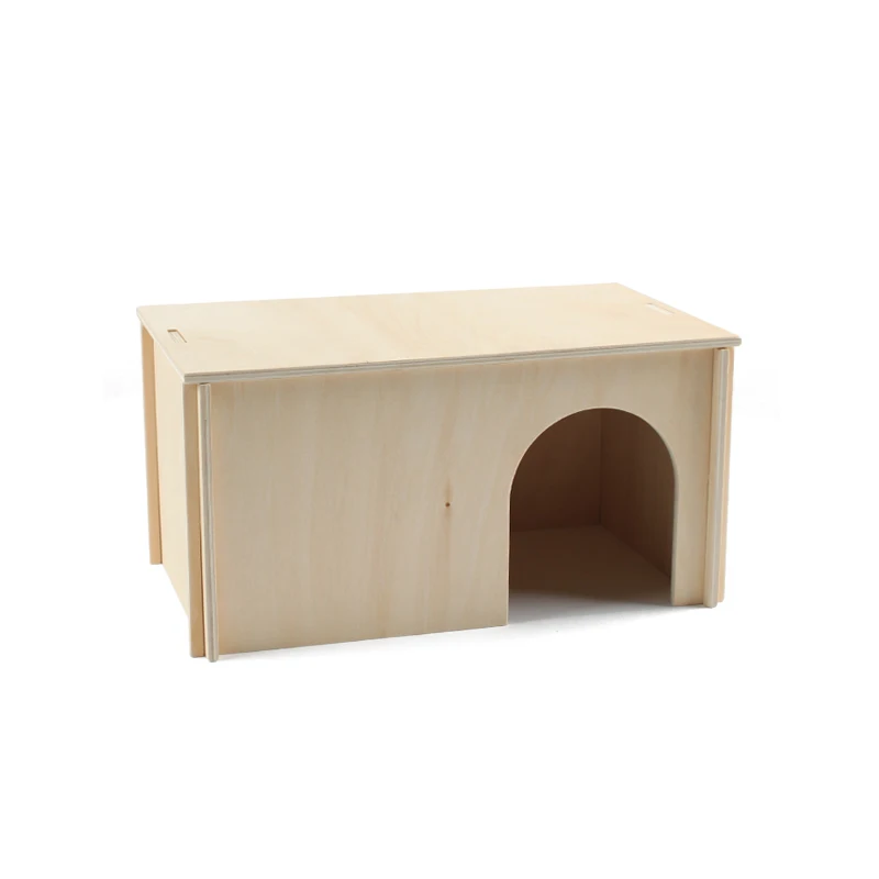 Wholesale Wooden Pet Toys Square Small Animal Wooden Toy Natural Hamster Wood Cabin Dwarf Rabbit Pet Houses