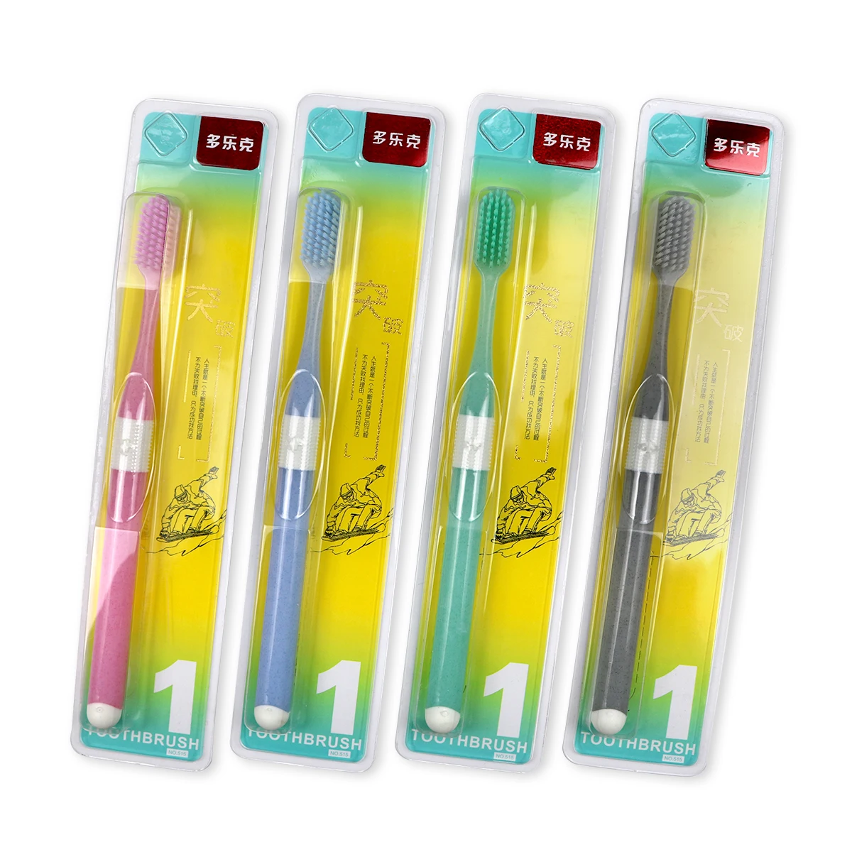 High-grade Toothbrush Soft Bristles Ceramic Jade Effect Handle Adult Toothbrush