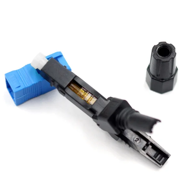 SC/UPC SC/APC Fiber fast connector FTTH Embedded 2.0 x 3.0 leather cable cold connector Cold connector
