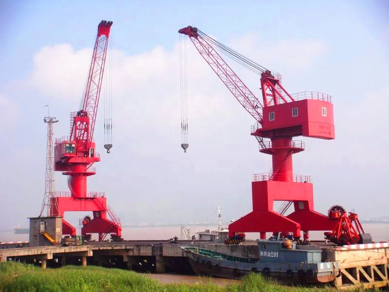 35T Mobile Harbour Container Lift Portal Crane 40T Hydraulic Pedestal Single Jib Portal Crane