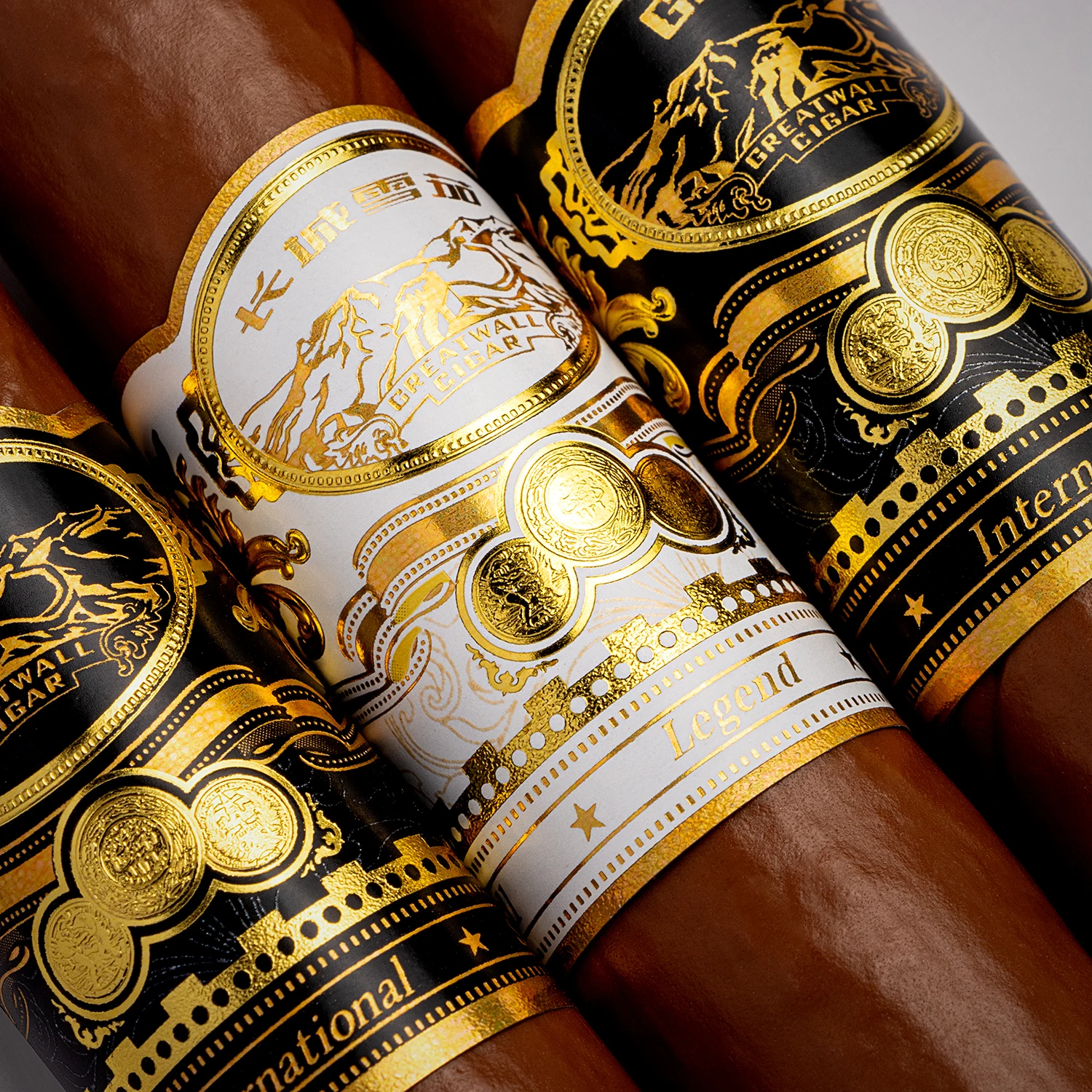 High Quality Custom Cigar Packaging Gold Foil Embossed Art Paper Cigar Ring Wrap Cigar Bands Label