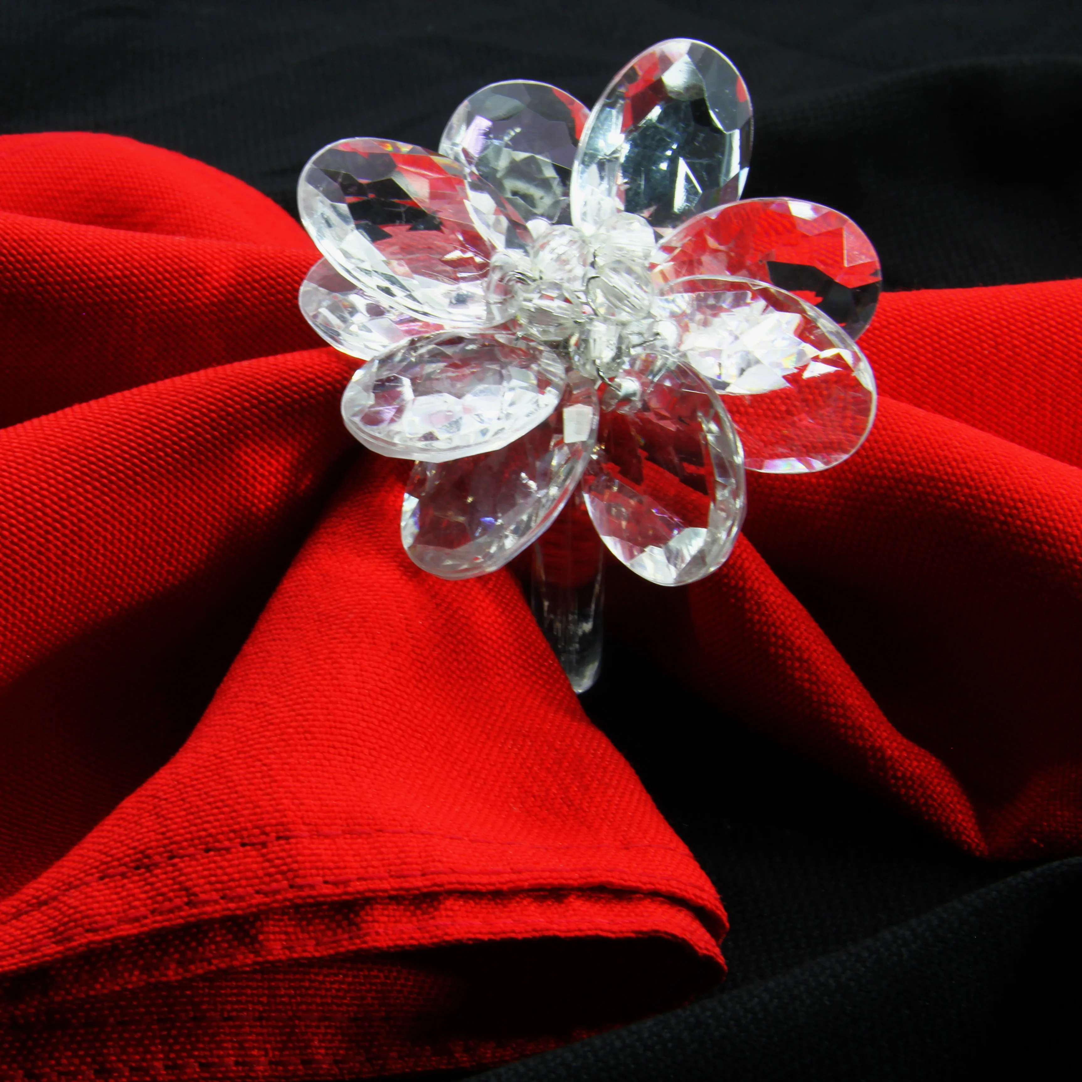 Acrylic flower napkin ring handmade decoration napkin holder many colors