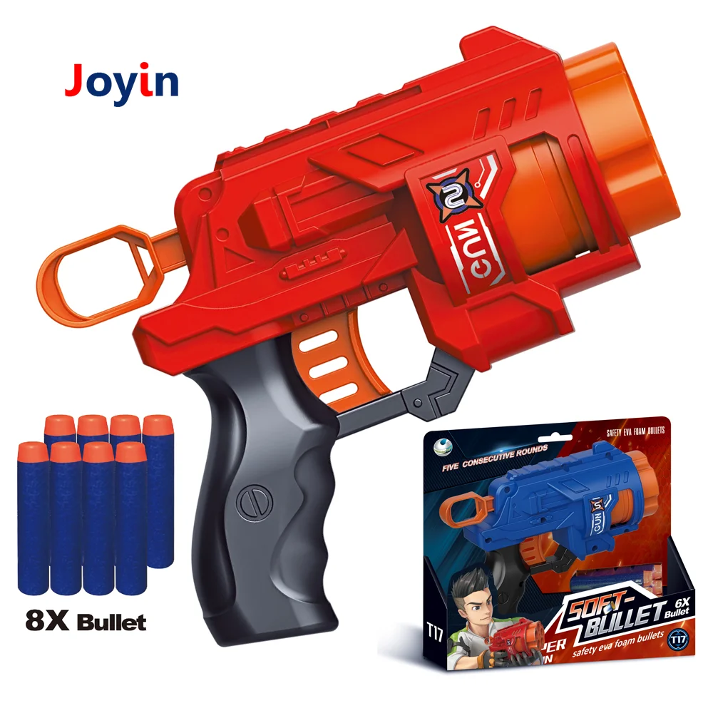 Мини-бластеры из пены игрушки с 6 круглыми пулями мягкие пули игрушечный пистолет для мальчиков подарки на день рождения уличные и игра стрельбы