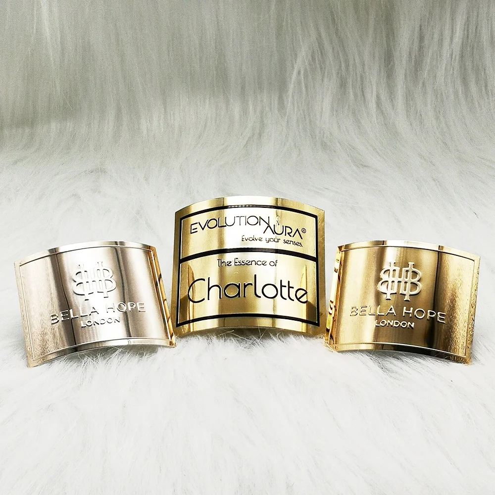 High Quality Luxury Candle Jar Gold metal Logo Stickers Printing Custom candle label printing