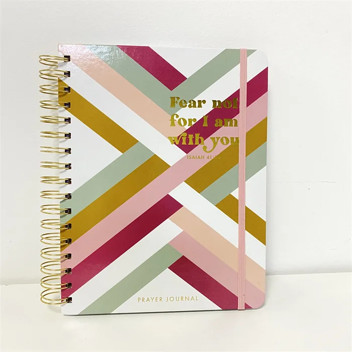 Golden foil spiral wire ring Hardcover diary journal notebook monthly weekly daily planner agenda custom printing planner