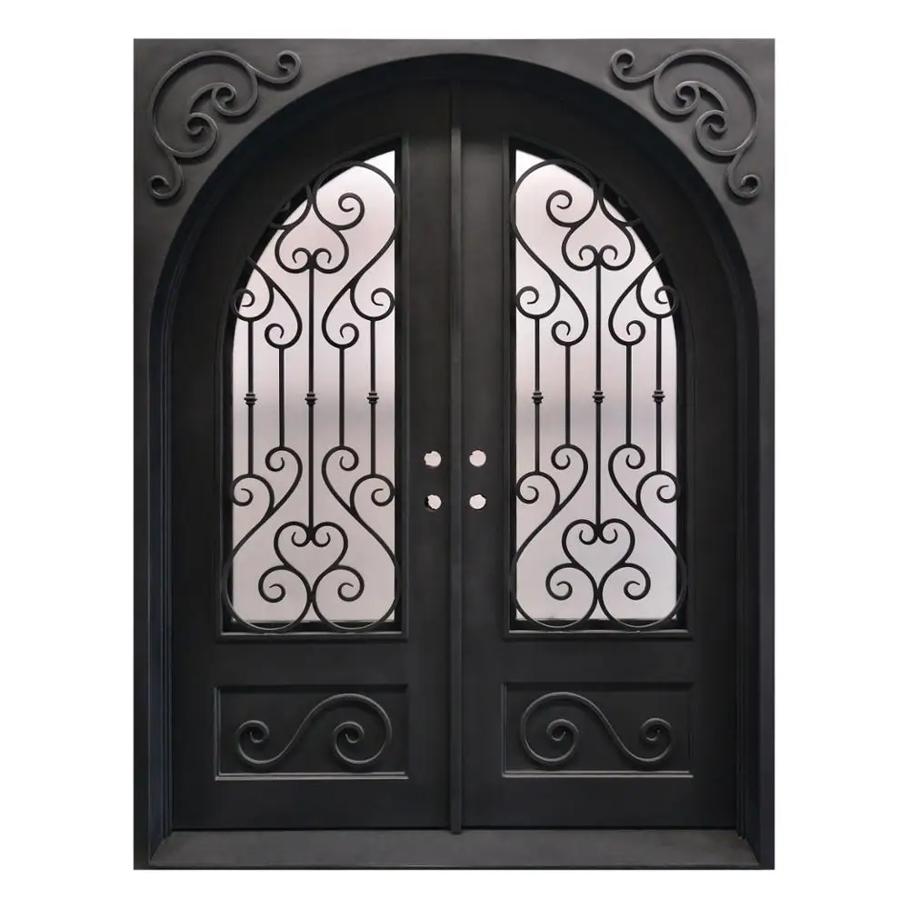 Modern House Wrought Iron Double Front Entry Door Designs Fancy Security Door Exterior Bi Fold Doors
