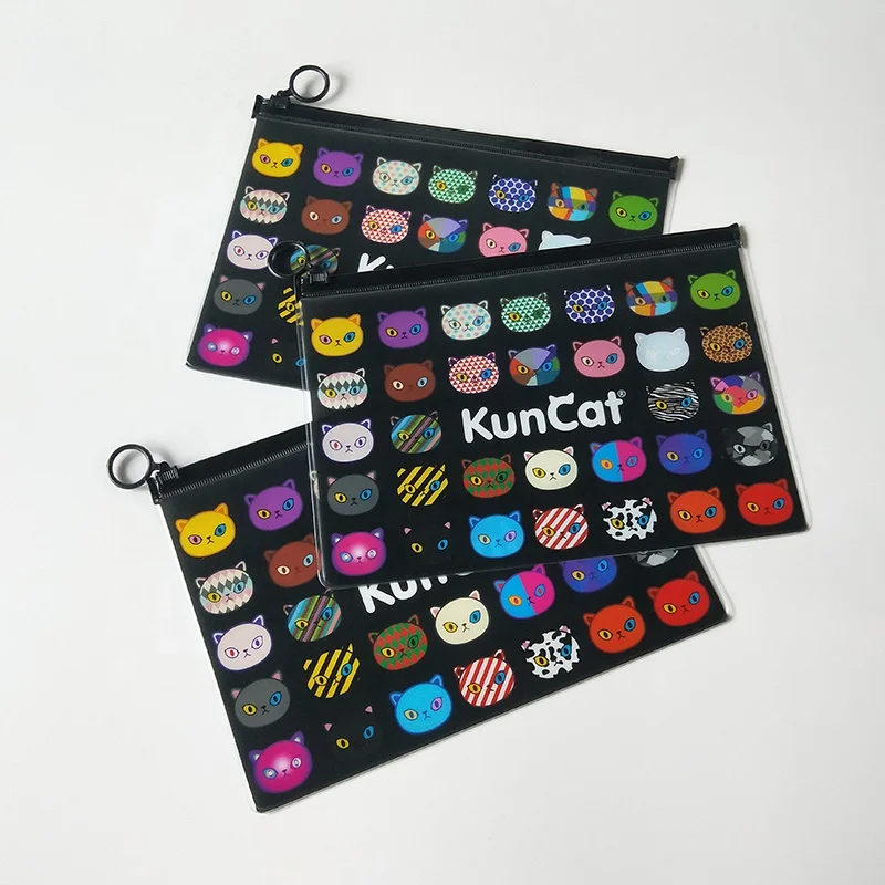 colored black frosted matte zip lock bags clear vinyl pvc zipper packaging bags cute clear pvc packing bag with round puller