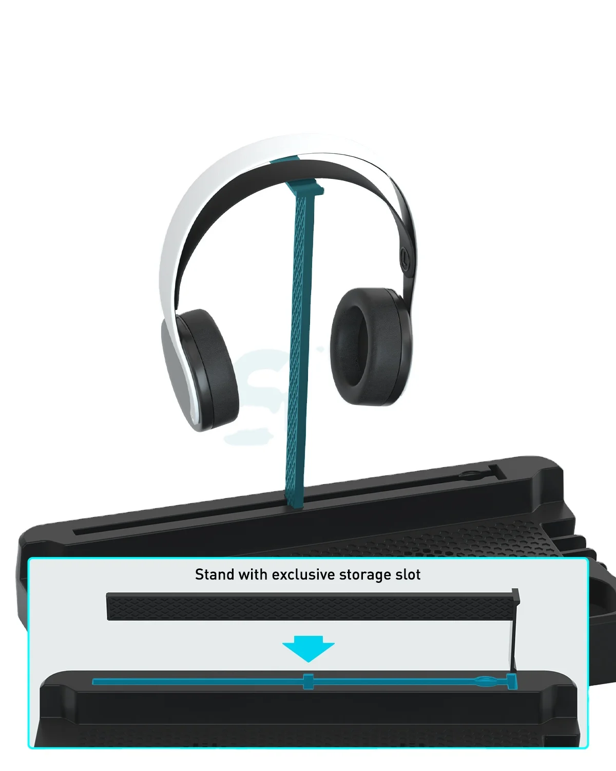 PS5 Game Accessories 8 IN 1 Multi-function Cooling Fan Stand with Dual Controller Charging Station for Sony Playstation 5