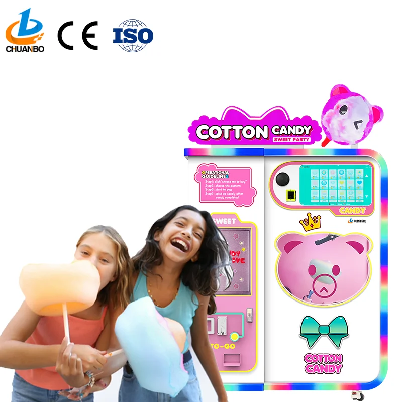 Новое поступление, полностью автоматический автомат для продажи хлопковых конфет