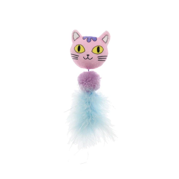 
Feather Tail 3 Color Teasing Cat Heads Factory Direct Price Design Cat Toy 
