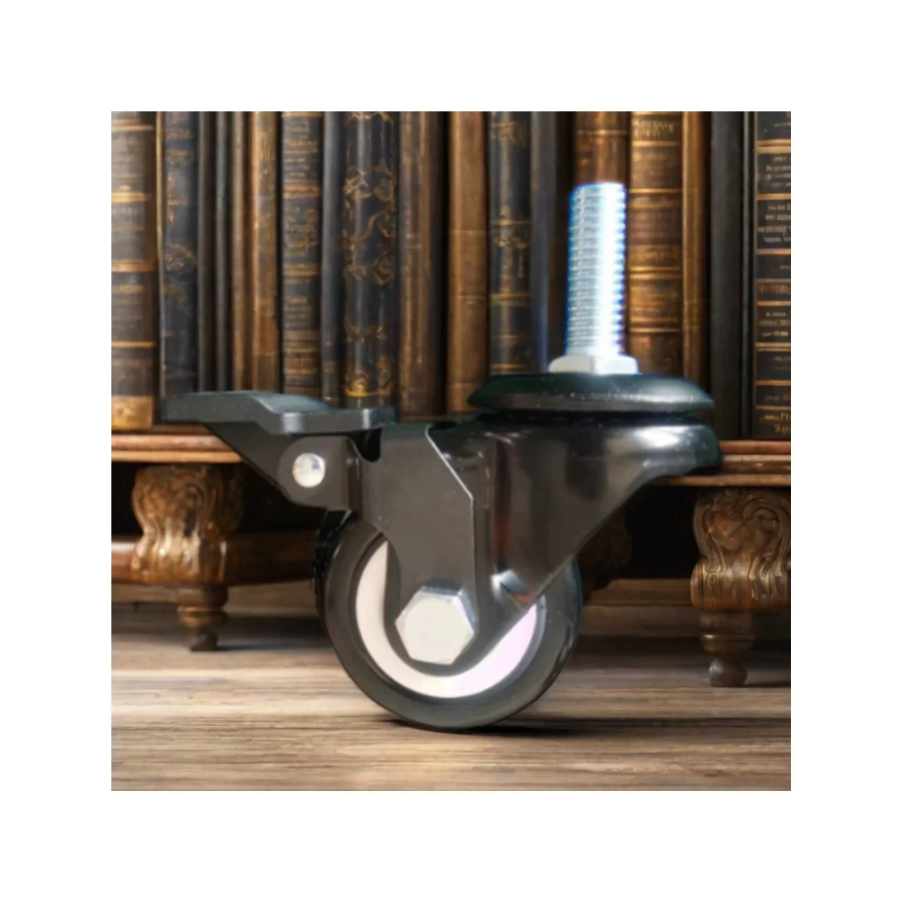 Durable Black 2-Inch Premium PU Swivel Plate Casters High Load 60KGS Gold Diamond 50mm Castor Wheels With Double Ball Bearings