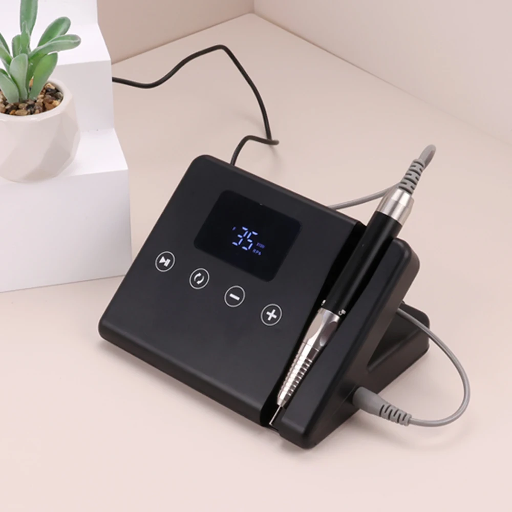 Professional 85W Telephone Brushless Motor 35000RPM Nail Drill Machine Vibration Free Handpiece efile sander