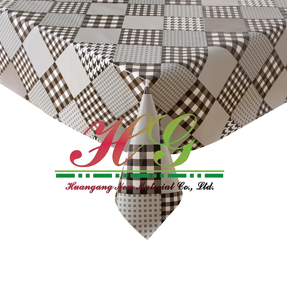 Hot Selling PVC laminate PP TNT Spunbond Plastic Tablecloth PVC Table Sheet Covering with PP non woven backed roll