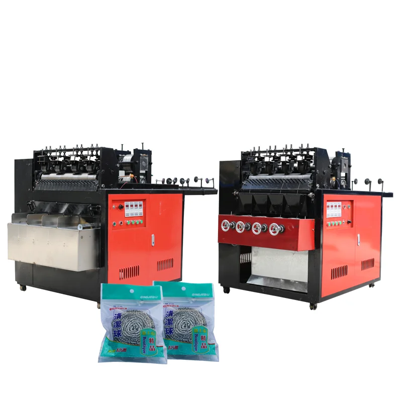 Easy Operate 6 Wires 4 Head High Capacity Automatic Household Cleaning Stainless Steel Wire Wool Sponge Scourer Making Machine