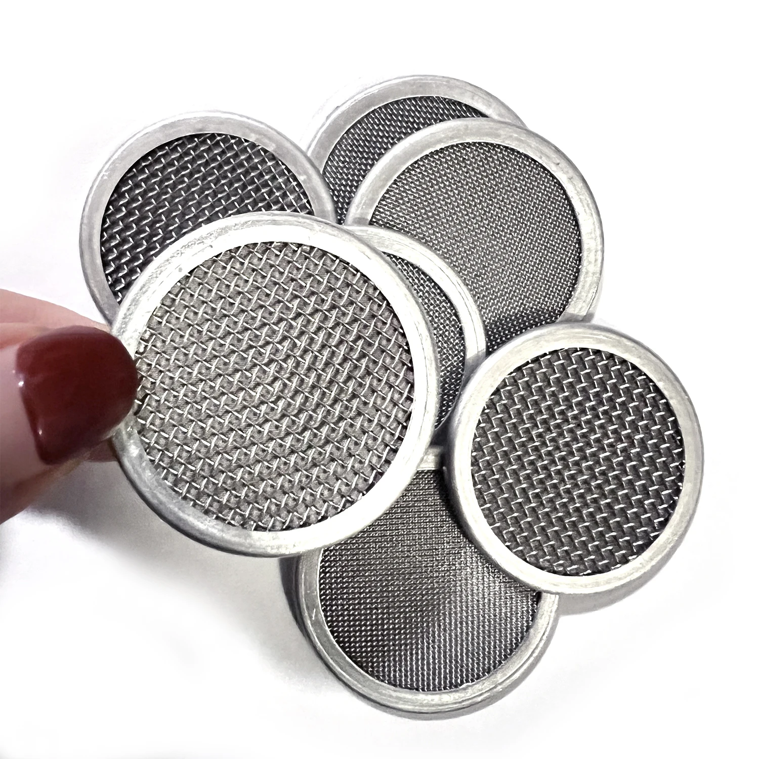 SS 304 316 Round Shape Plain Dutch Weave Extruder Screen Packs, Multi layer Filter Screen, Filter Discs with Rimmed (1600704341983)