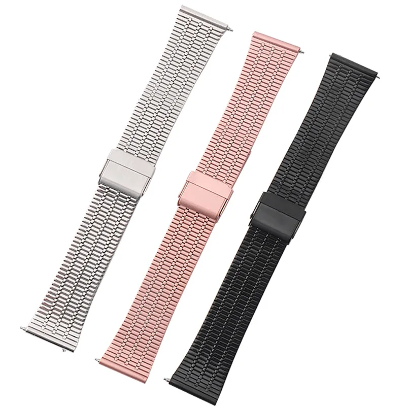 Arsenel universal 7 links 22mm stainless steel watch band for Samsung galaxy huawei GT thin slim wristband smart watch straps