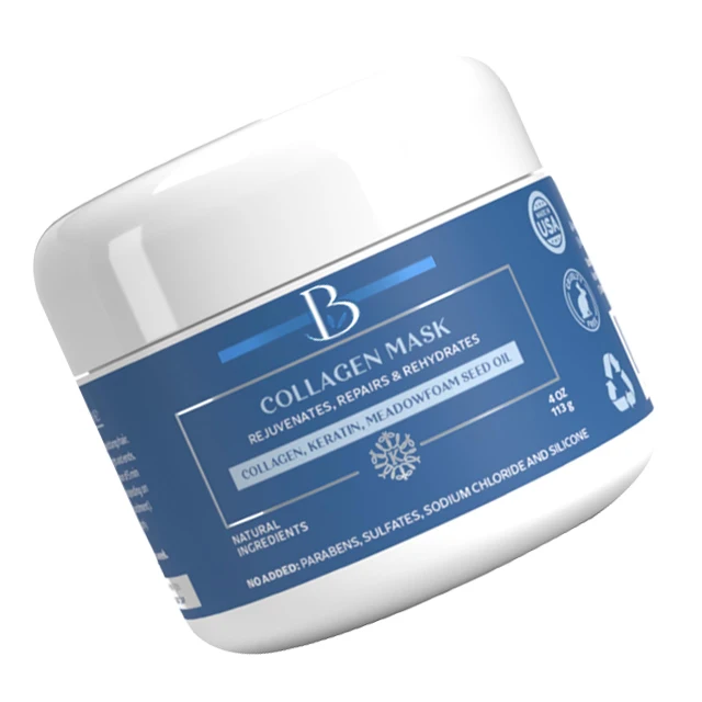 Organic Collagen Hair Mask with Keratin and Vitamin E for Repairing Damaged Hair Preventing Breakage and Irritability Control