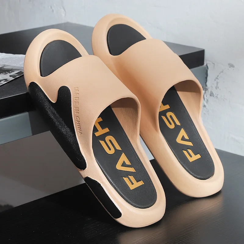 New Summer Slippers For Women And Men Flat Soft Sole Non-slip Slides Indoor House Flip Flops Four Season Outdoor EVA PVC Slides