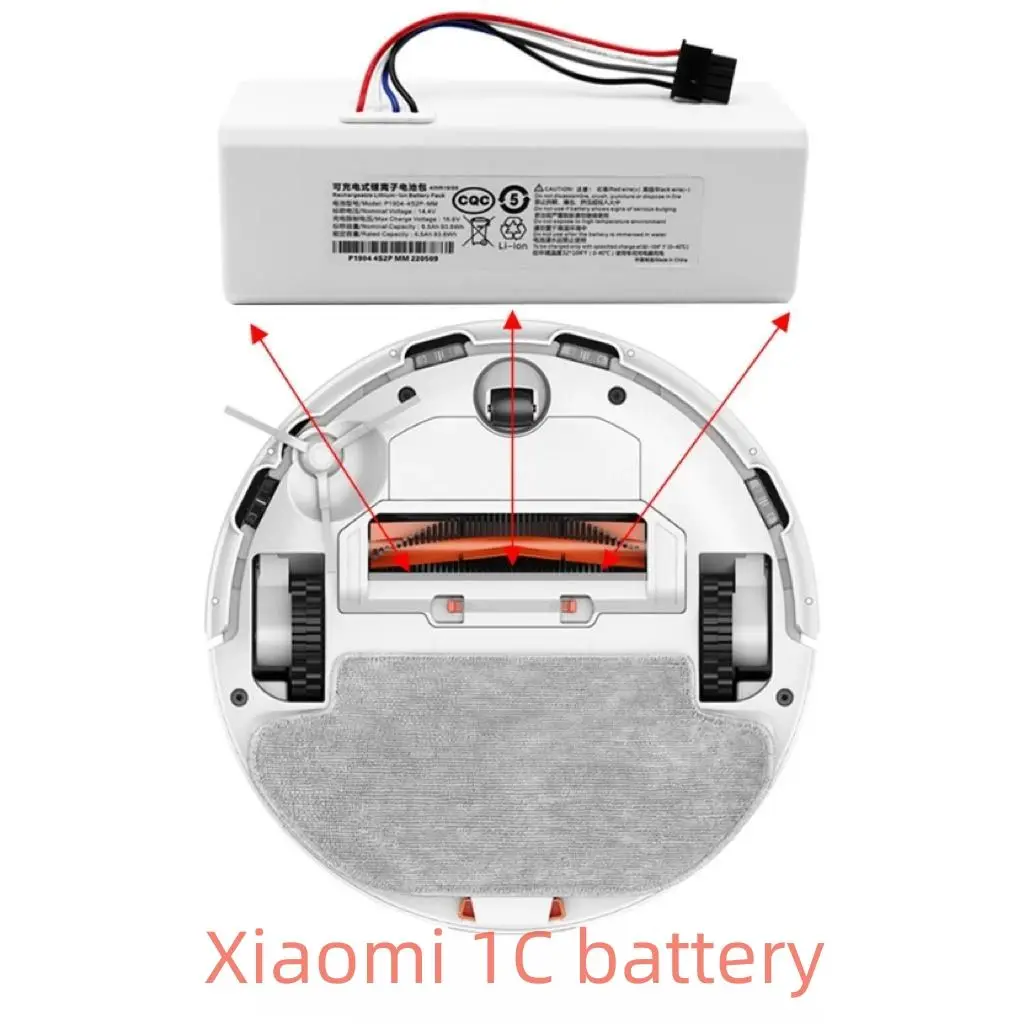 Fit For Xiaomi Robot Vacuum cleaner battery Mop 1C Mijia STYTJ01ZHM Parts of Water Tank Dustbin Battery 6500mAh P1904-4S1P-MM