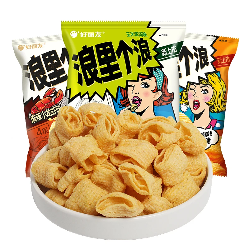 Wholesale Chinese Snacks Potato Chips Casual Snacks Baked Puffed Food 65g