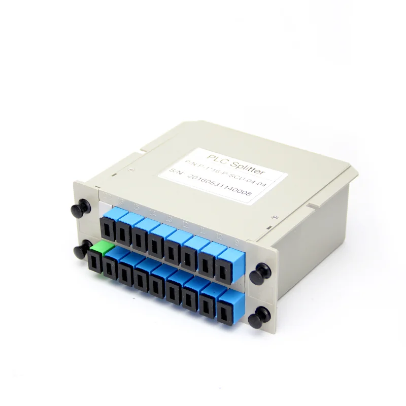 1X16 PLC Splitter Cassette Type  SC UPC Connectors 1*16 Optical Fiber PLC Splitter