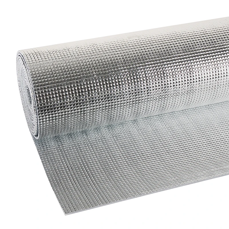 Epe Foam Insulated Materials Corrugated Aluminum Foil Backed Foam Insulation With Silver Reflective Backing