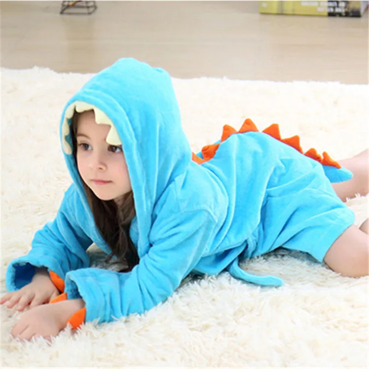 
Unisex Animal Pattern 100% Cotton Terry Bathrobs Bath Robe for Kids 