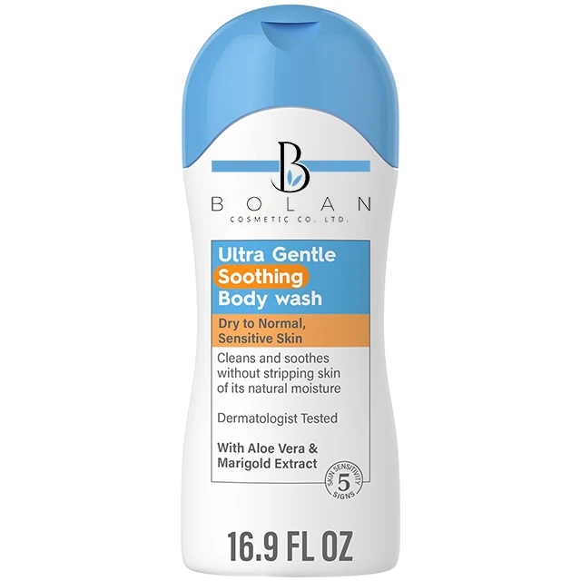 Ultra Mild Refreshing Aloe Vera Marigold Vitamin B5 Shower Gel Dermatologist-Tested Dry Neutral Sensitive Skin No Spices