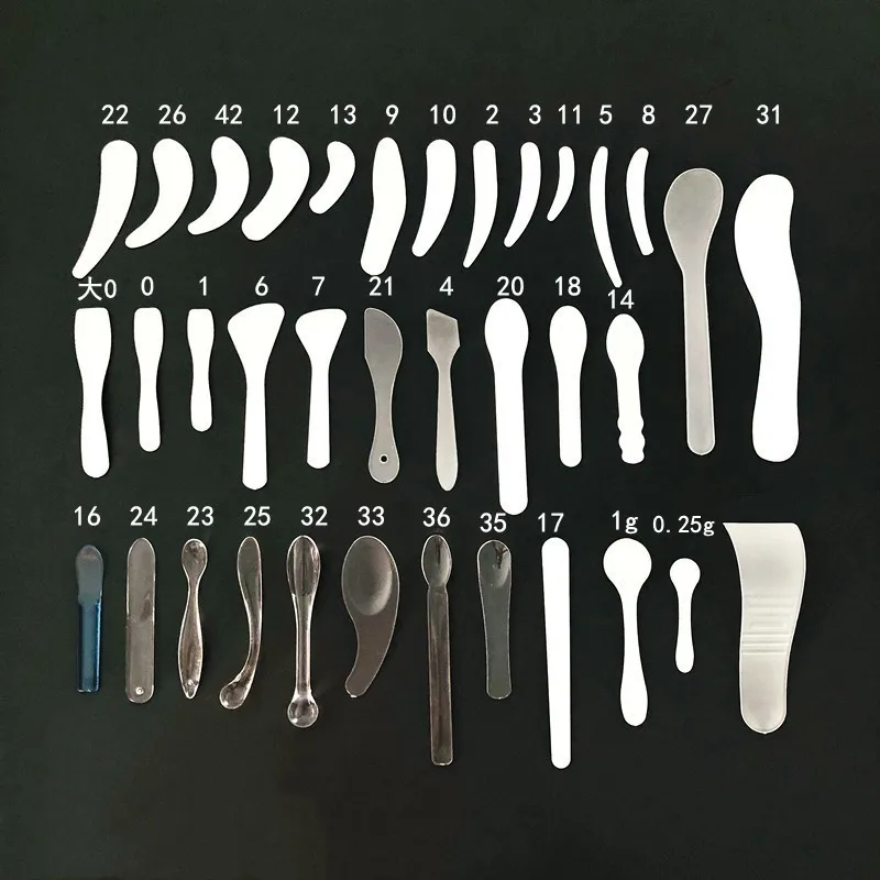 China Supplier white clear Cosmetic Spatula Cream Spoon Plastic Spatula  Custom Logo Beauty Diy Face Mask Spatula
